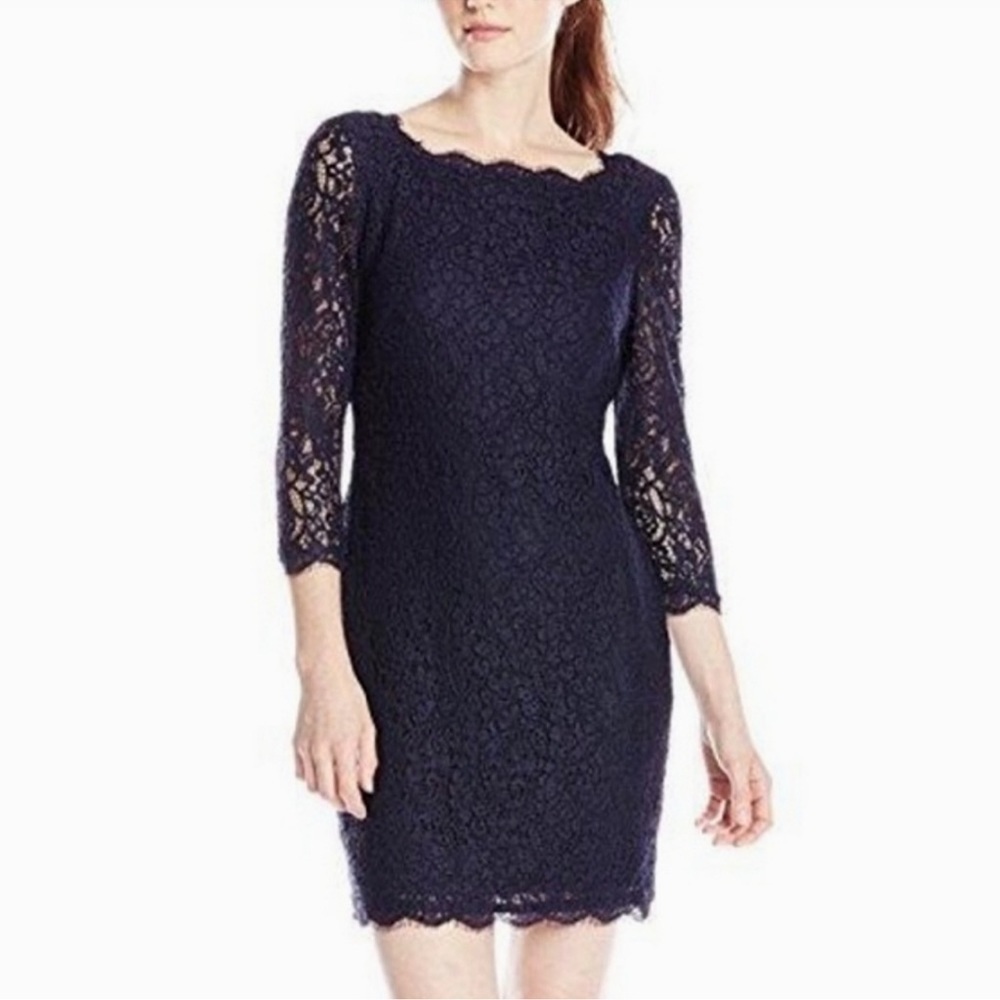 Adrianna Papell for E Live From the Red Carpet Blue Lace Dress Size 6​